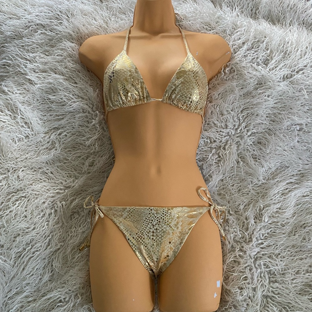 Victoria’s Secret Gold Snakeskin Bikini